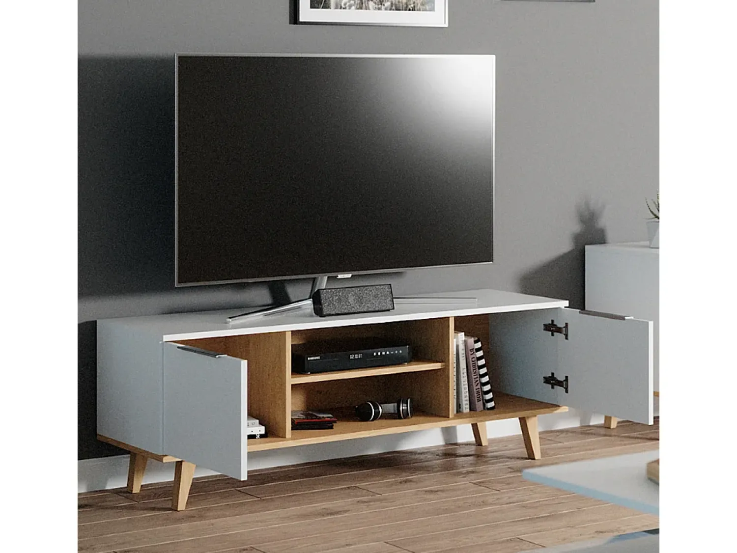 Móvel De Tv|Vicco Lowboard 138x40x49 nautica Branco