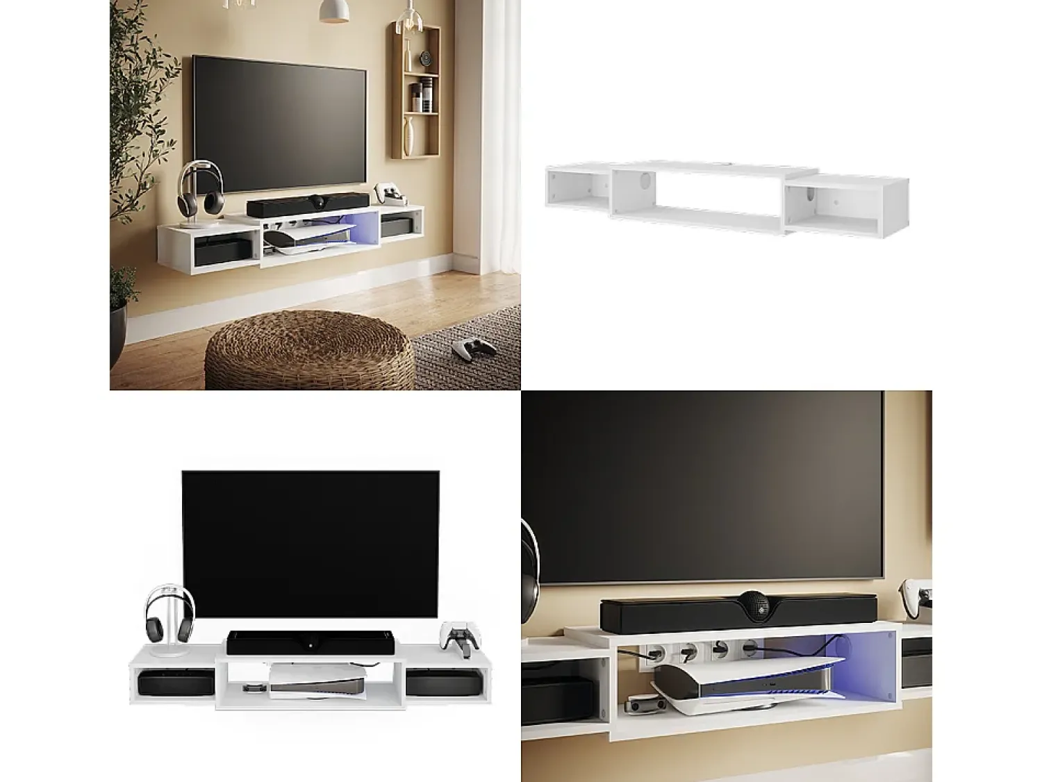 Móvel De Tv*Vicco Lowboard 139.7x29x20.3 nordic Branco
