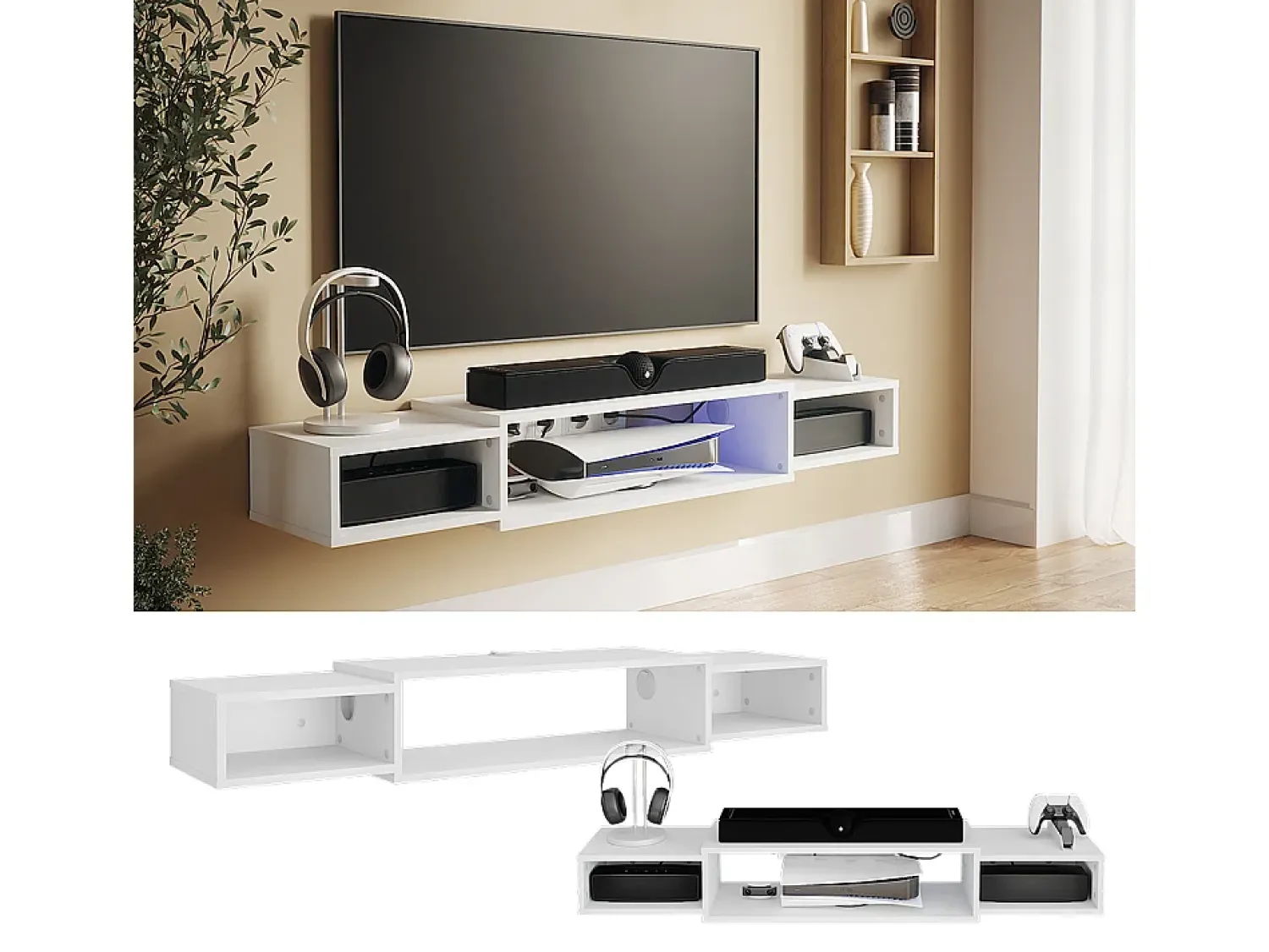 Móvel De Tv*Vicco Lowboard 139.7x29x20.3 nordic Branco