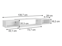 Móvel De Tv*Vicco Lowboard 139.7x29x20.3 nordic Branco