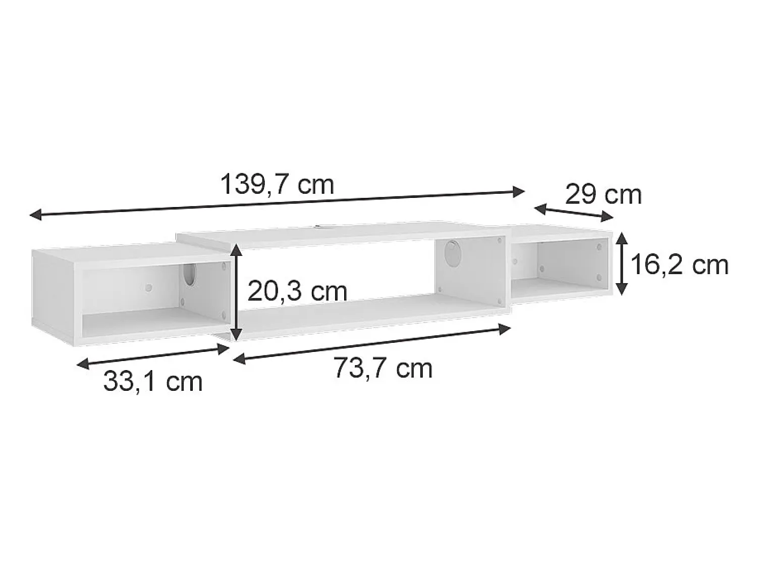 Móvel De Tv*Vicco Lowboard 139.7x29x20.3 nordic Branco