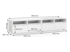 Móvel De Tv|Vicco Lowboard 200.4x48.1x42 ruben Branco