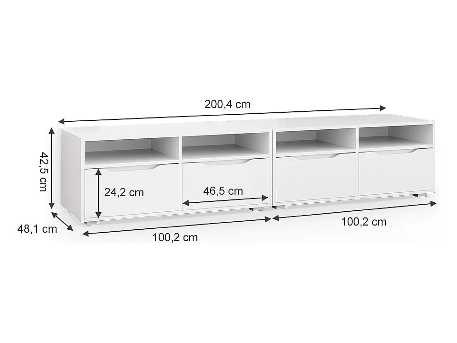 Móvel De Tv|Vicco Lowboard 200.4x48.1x42 ruben Branco