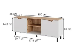 Móvel De Tv*Vicco Lowboard /artesanal 150x38x60 marelle Branco