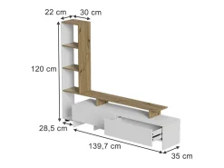 Móvel De Tv*Vicco Lowboard /carvalho 168.2x35x120 tavora Branco
