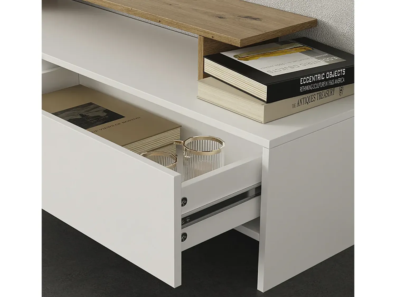 Móvel De Tv*Vicco Lowboard /carvalho 168.2x35x120 tavora Branco