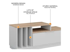 Móvel De Tv*Vicco Lowboard /sonoma 120x40x49.9 betti Branco