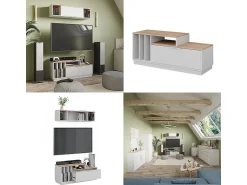 Móvel De Tv*Vicco Lowboard /sonoma 120x40x49.9 betti Branco