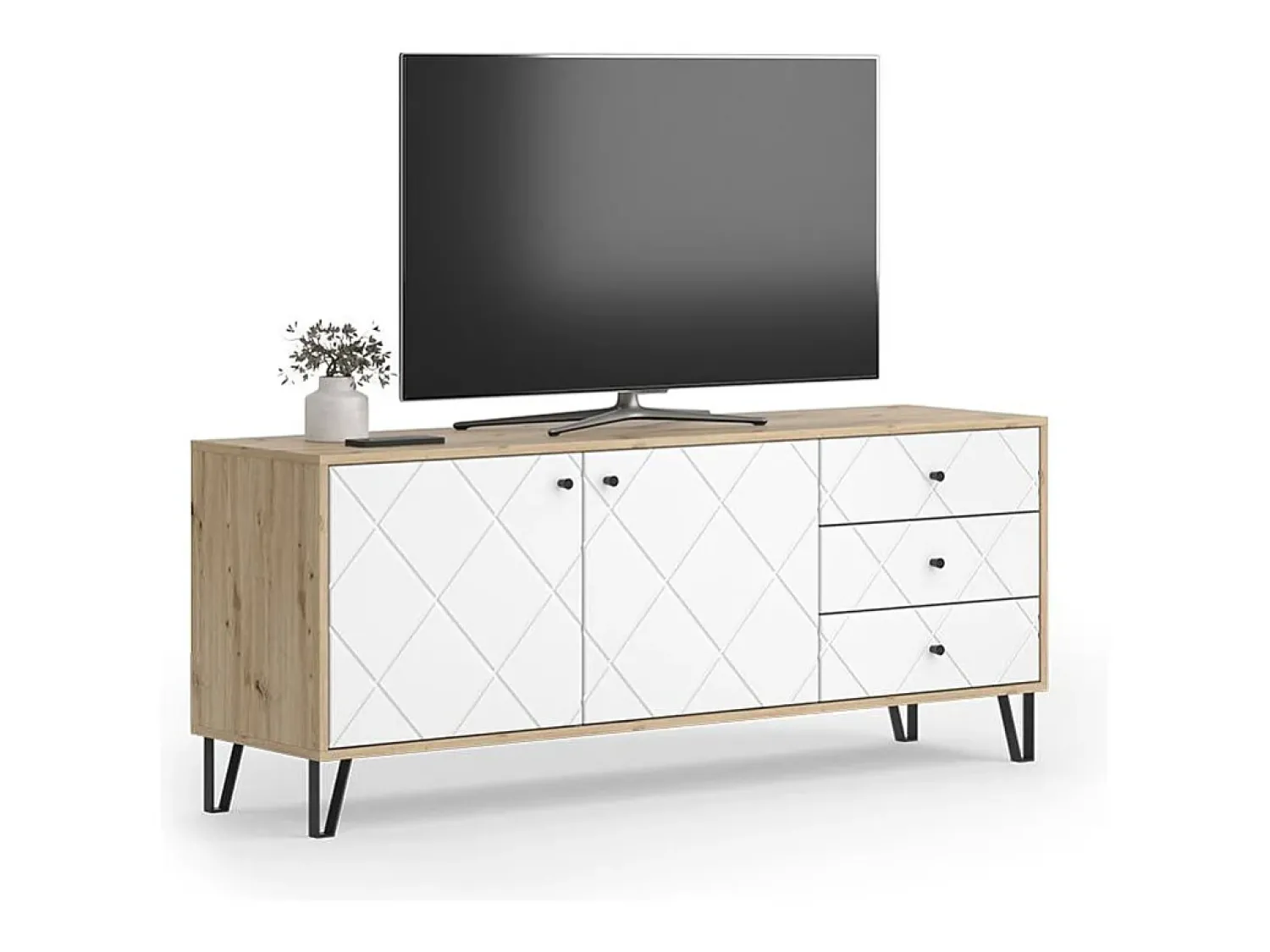Móvel De Tv|Vicco Lowboard carvalho artesanal 150.2x40.1x60.2 nizza Natural claro