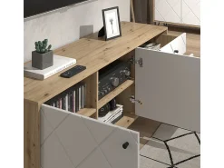 Móvel De Tv|Vicco Lowboard carvalho artesanal 150.2x40.1x60.2 nizza Natural claro