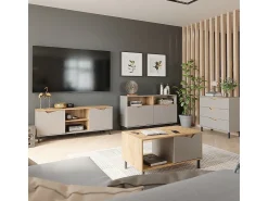 New Vicco Lowboard carvalho verde/artesanato 150x38x60 marelle Taupe