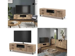 Móvel De Tv|Vicco Lowboard carvalho 150x38x48.5 amber Natural claro