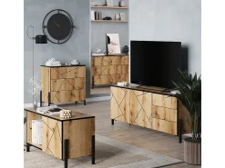 Móvel De Tv|Vicco Lowboard carvalho 150x39.7x60 hatto Natural claro