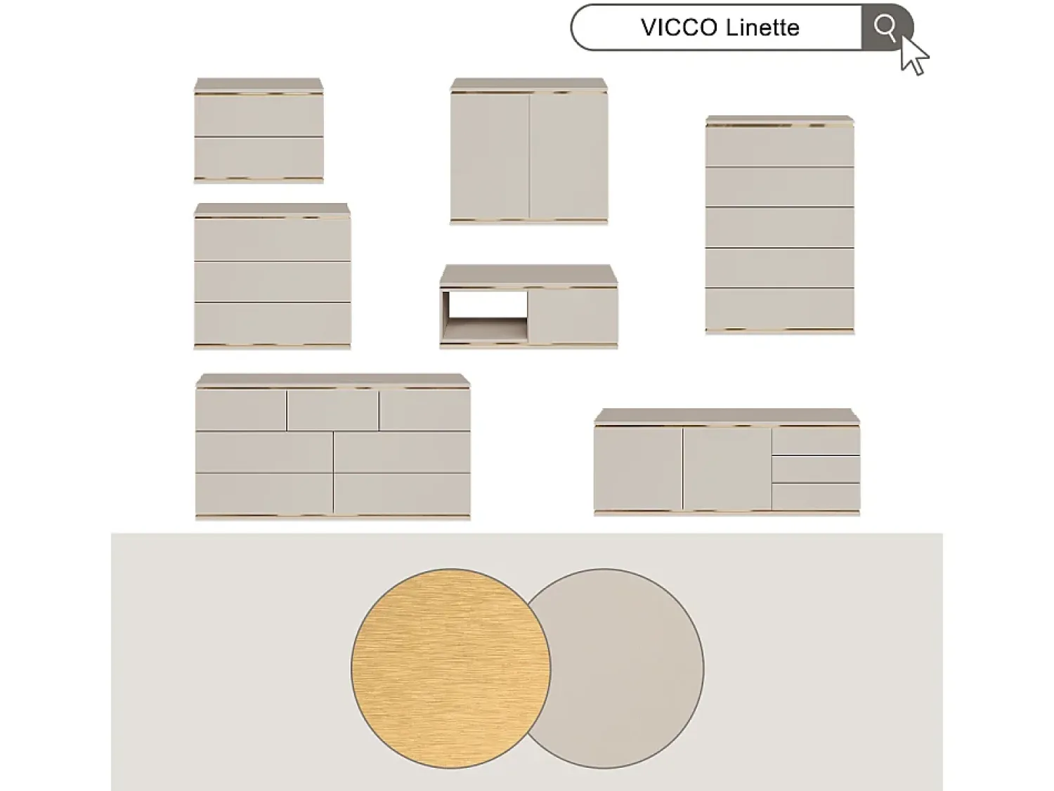 Móvel De Tv*Vicco Lowboard caxemira 135x42x48.6 linette Bege