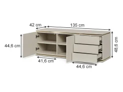 Móvel De Tv*Vicco Lowboard caxemira 135x42x48.6 linette Bege