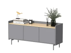 Móvel De Tv*Vicco Lowboard cinza 140x40x63 velina Cinzento