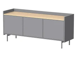 Móvel De Tv*Vicco Lowboard cinza 140x40x63 velina Cinzento