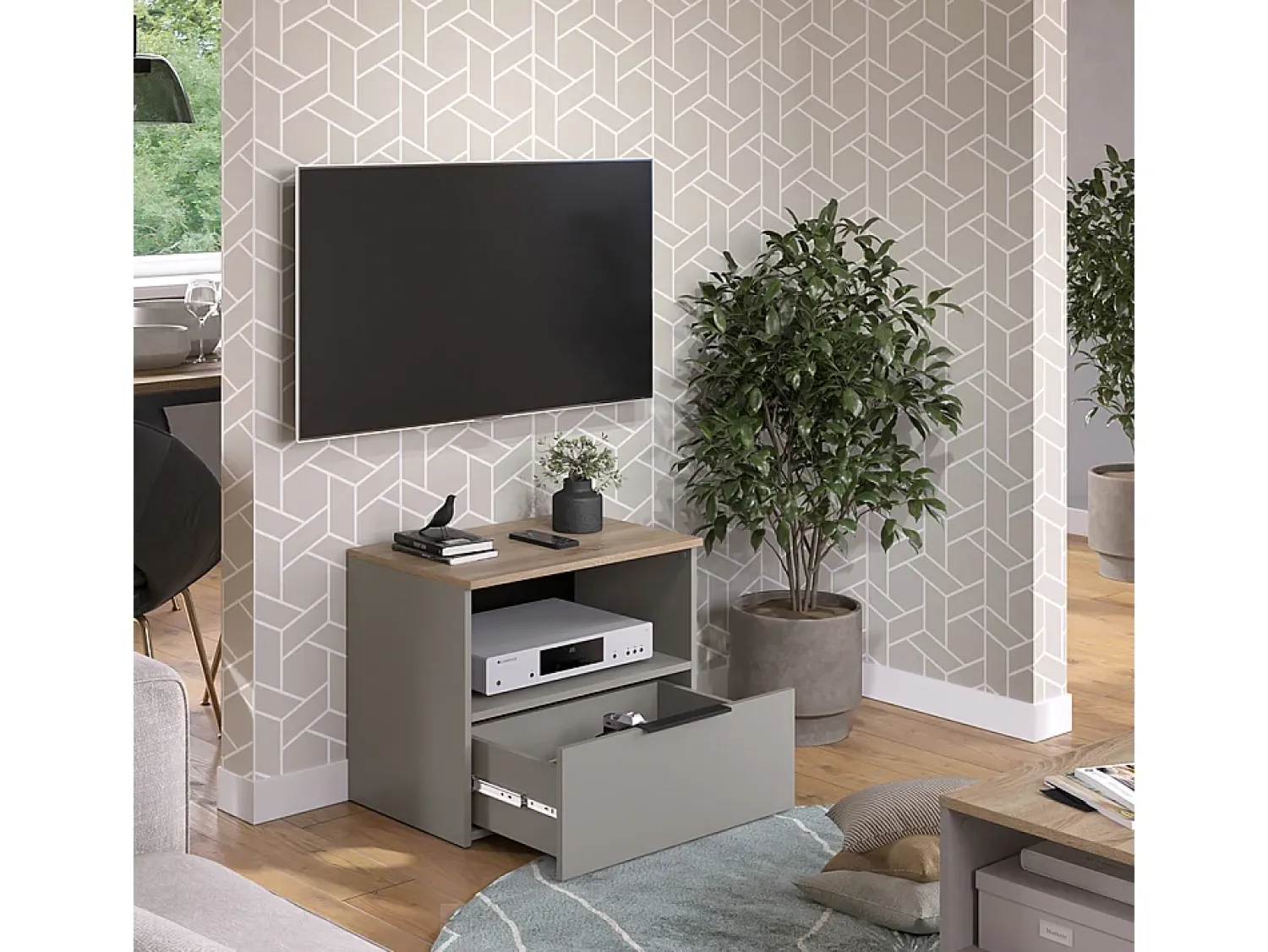 Móvel De Tv*Vicco Lowboard cinzento-bege 60x40x50 wido Taupe