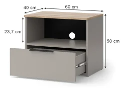 Móvel De Tv*Vicco Lowboard cinzento-bege 60x40x50 wido Taupe