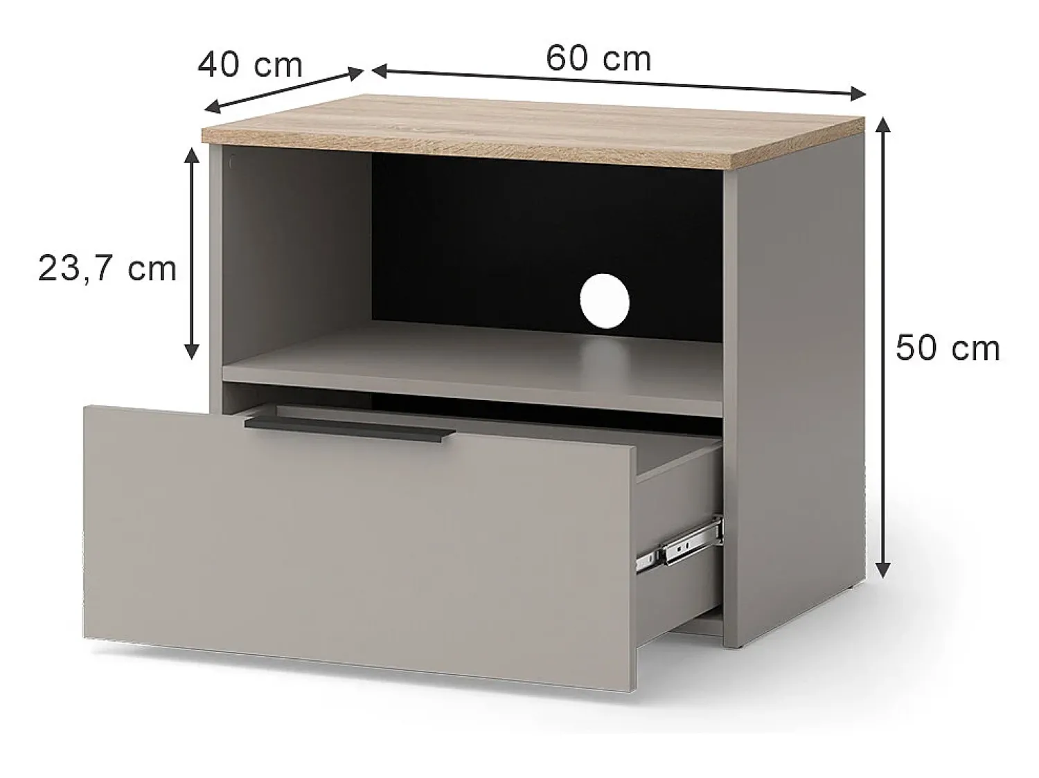 Móvel De Tv*Vicco Lowboard cinzento-bege 60x40x50 wido Taupe