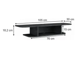 Best Vicco Lowboard concreto 105x30x18.2 lorio Preto