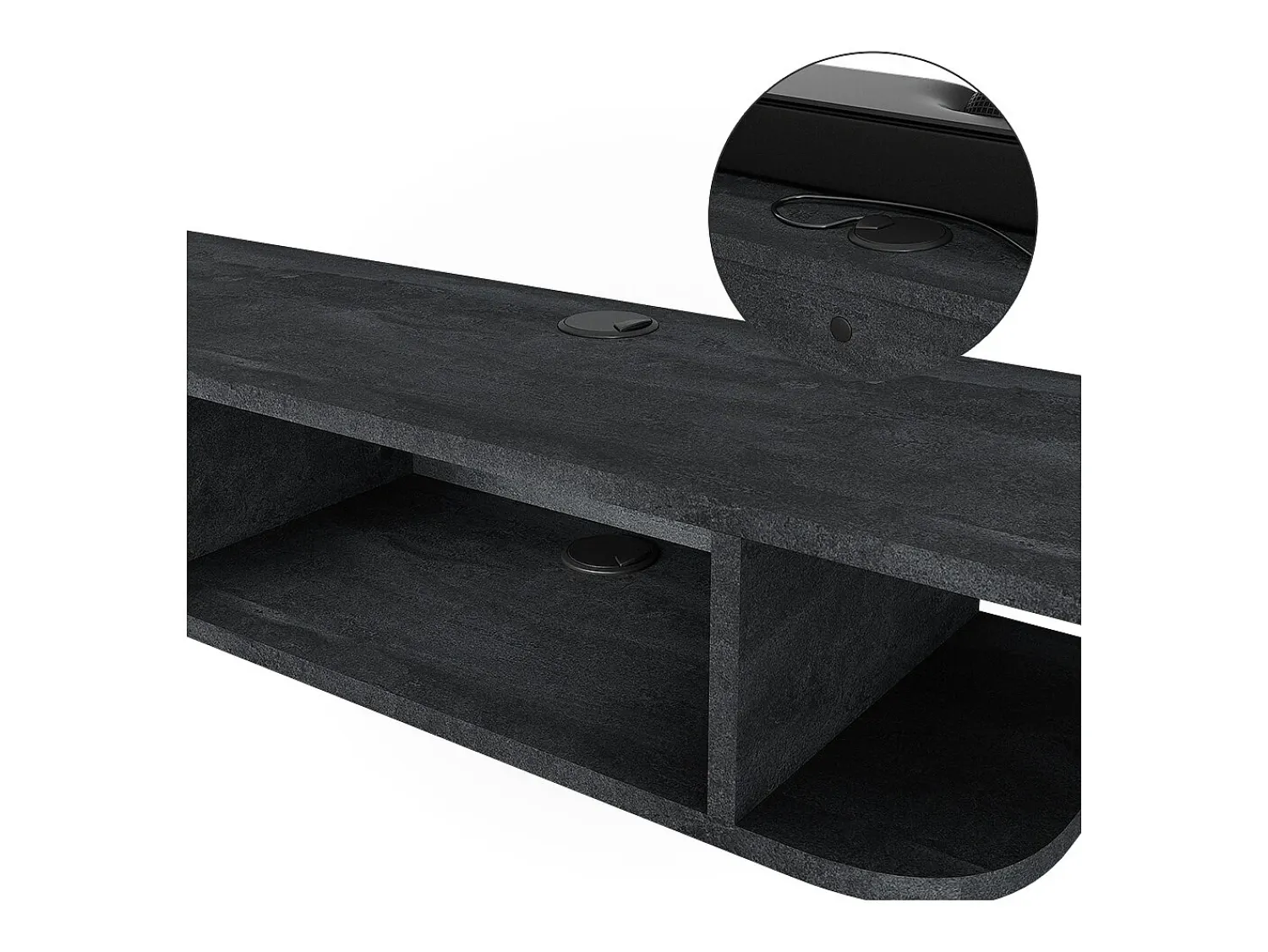 Best Vicco Lowboard concreto 105x30x18.2 lorio Preto
