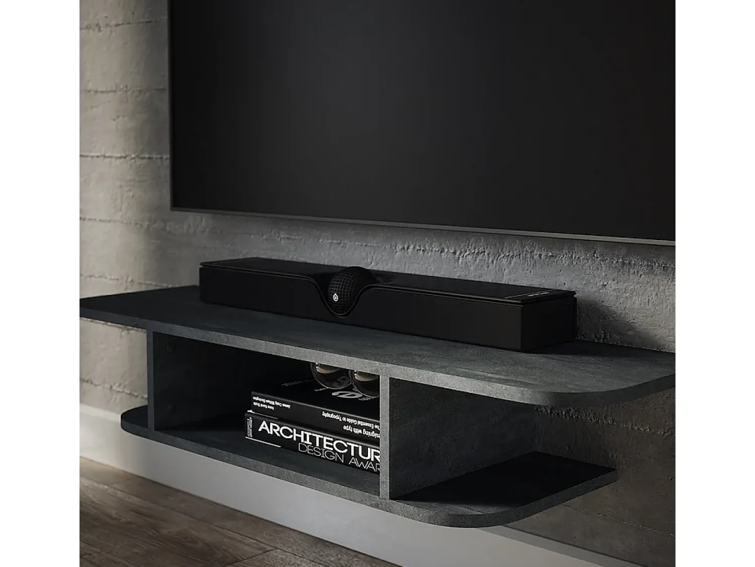 Best Vicco Lowboard concreto 105x30x18.2 lorio Preto
