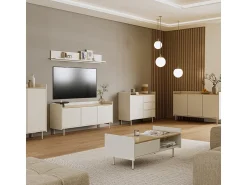 Vicco Lowboard 140x40x63 velina Creme