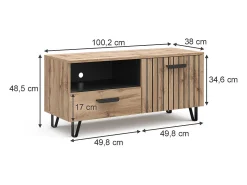 Móvel De Tv|Vicco Lowboard marrom 100.2x38x48.5 amber Castanho