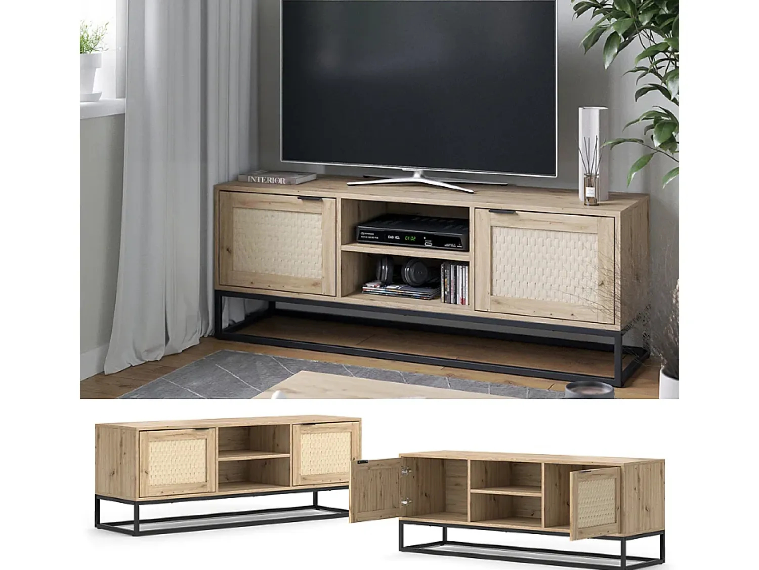 Móvel De Tv*Vicco Lowboard sonoma 140x40x52.5 natal Natural claro