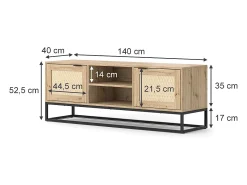 Móvel De Tv*Vicco Lowboard sonoma 140x40x52.5 natal Natural claro