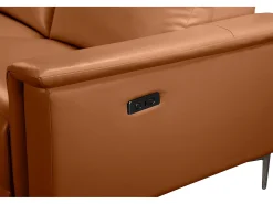 New Loft24 Lund | Sofá 3 lugares 1 reclinável esquerdo elétrico Cognac Castanho