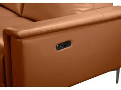 Sofá|Loft24 Lund | Sofá de 3 lugares 1 Reclinação Esquerda Eléctrica Cognac Castanho