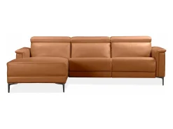 Sofá|Loft24 Lund | Sofá de 3 lugares 1 Reclinação Esquerda Eléctrica Cognac Castanho