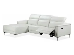 Loft24 Lund | Sofá de 3 lugares 1 Reclinador Esquerdo Elétrico Creme^ Sofá