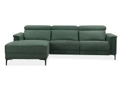 Sofá*Loft24 Lund 3S 1 cadeira reclinável L Electric Cognac Verde