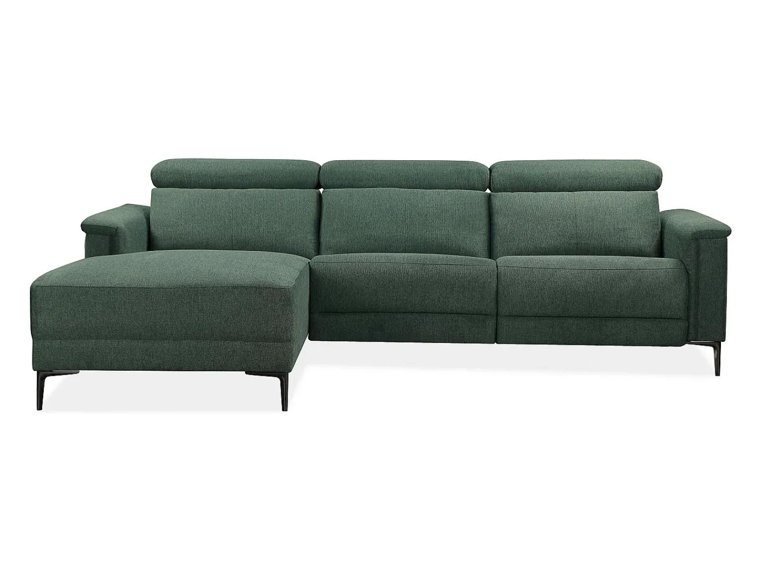Sofá*Loft24 Lund 3S 1 cadeira reclinável L Electric Cognac Verde