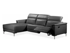 Sofá|Loft24 Lund 3S 1 cadeira reclinável L Electric Cream Preto