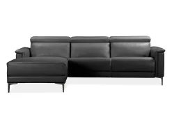 Sofá|Loft24 Lund 3S 1 cadeira reclinável L Electric Cream Preto