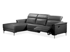 Sofá|Loft24 Lund 3S 1 cadeira reclinável L Electric Cream Preto
