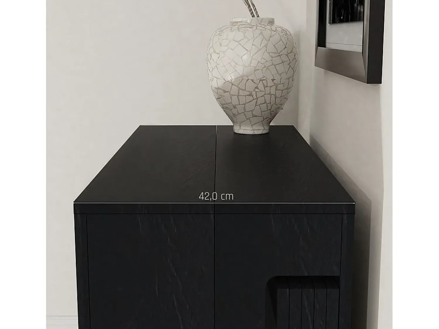 Consola| MAIRA - Conjunto de consola com dois bancos extensíveis - Dimensões de instalação: 42 x 90 x 75 cm - Entrega gratuita Cinza antracite