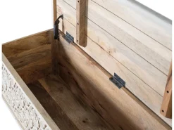 Sale Giner y colomer Malle fabricado artesanalmente em madeira manguier com abertura Branco