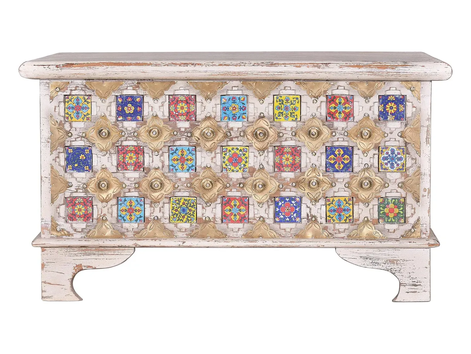 Acessórios De Arrumação*Giner y colomer Manguier de madeira com detalhes em cerâmica e bronze Branco