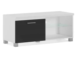 Skraut Home Módulo de sala de estar TV, cor Laca brilhante preto e , 100x40x42cm^ Móvel De Tv