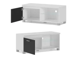 Skraut Home Módulo de sala de estar TV, cor Laca brilhante preto e , 100x40x42cm^ Móvel De Tv