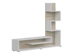 Móvel De Tv| Módulo de TV Snake Sala de estar Sala de jantar Estilo nórdico Carvalho Sonoma 160x130x29 cm Branco