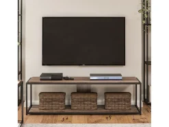 Móvel De Tv*Dorel Home Meera : Móvel inferior com 1 gaveta e 2 portas em branco / antracite Castanho