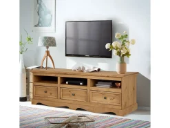 Outlet Loft24 Melissa | Mesa baixa 163 cm 3 gavetas Natural claro