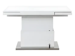 Mesa De Centro*Vente-unique Mesa 2 em 1: mesa de jantar e mesa de centro. 4 a 6 lugares. MDF lacado. . LAURIA Branco