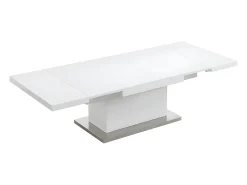 Mesa De Centro*Vente-unique Mesa 2 em 1: mesa de jantar e mesa de centro. 4 a 6 lugares. MDF lacado. . LAURIA Branco